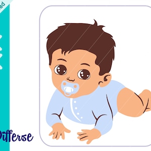 Chłopczyk SVG | Plik SVG Cut i PNG | Chłopczyk ze smoczkiem | Książę Wektor | Uroczy Chłopczyk SVG | Mały Chłopczyk SVG | svg na Baby Shower