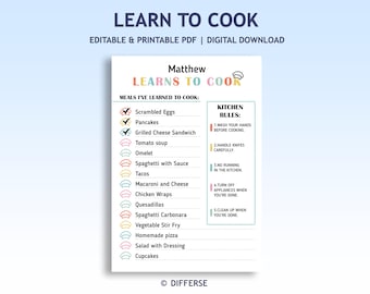 Meals I Can Cook List for Kids | Learning To Cook | Kitchen Rules | Cooking Lesson | Kids Cooking Dinner | Meal List|  Dinner List