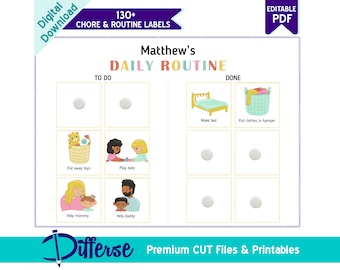 Visual Routine Chart | Visual Schedule | Kids Chore Chart | Chore Chart | Responsibility Chart | Autism Chore Chart | Picture Chore Chart