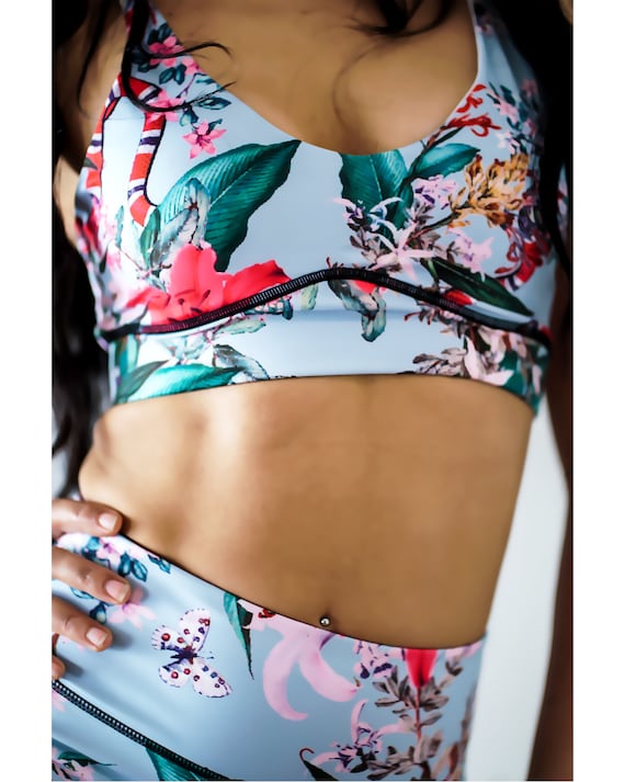 EDEN FLORAL Sports Bra Top Cavicea Designer Active Wear Women