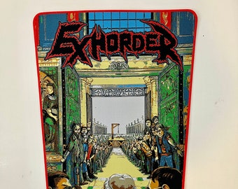 Exhorder - Slaughter In The Vatican RED Border Officially Licensed Woven Back Patch Long SOLD OUT Direct