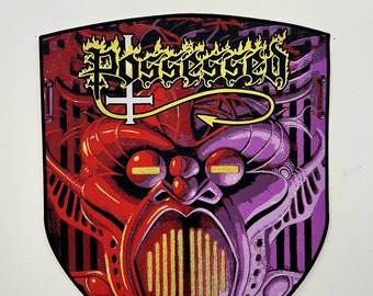Possessed - Beyond The Gates Black Border with Yellow Logo Woven Back Patch New Sold Out Direct