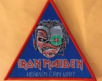 Iron Maiden Heaven Can Wait Triangle Patch EXTREMELY Rare CUSTOM MADE New Never Used