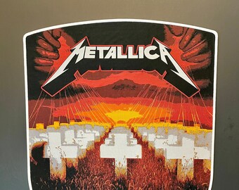 Metallica - Master of Puppets WHITE Border Officially Licensed Woven Back Patch New SOLD OUT Direct