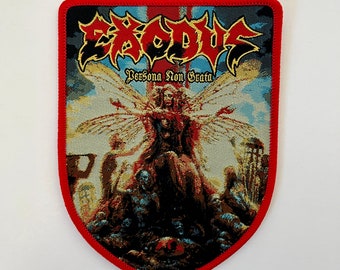 Exodus - Persona Non Grata RED Border Officially Licensed Woven Patch New SOLD OUT Direct