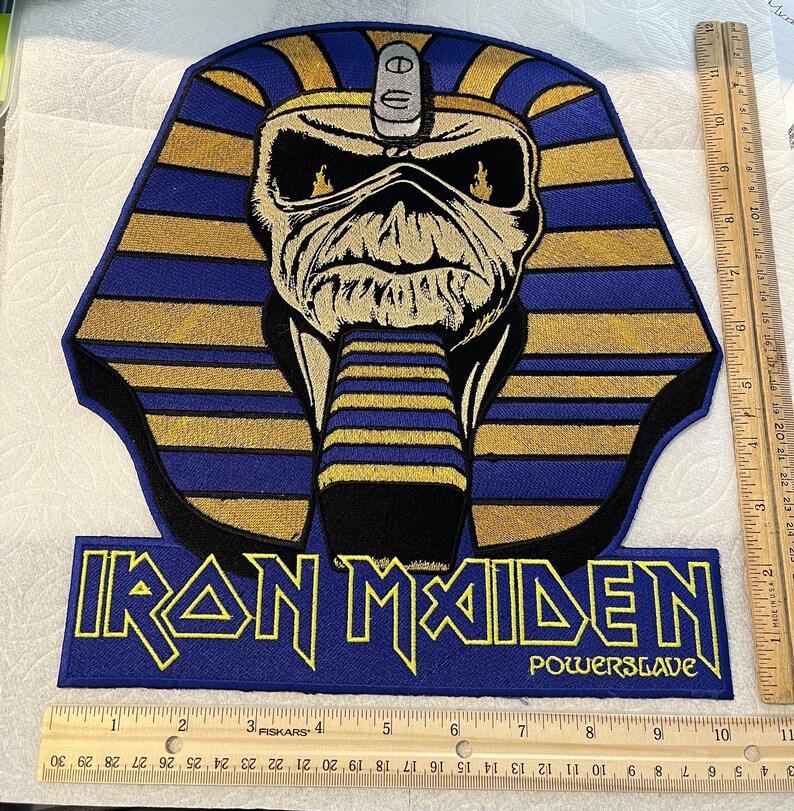 Iron Maiden LARGE Powerslave Back Patch RARE CUSTOM Full 12 Etsy España