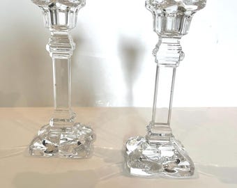 Set of 2 Vintage Nachtmann Bleikristall Lead Crystal 6” Candlestick Holders Germany