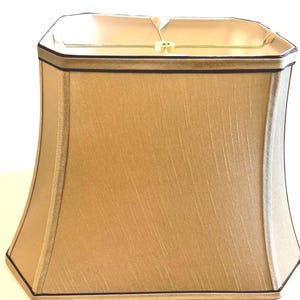 Rectangle Cut Corner Lamp Shade, Antique Gold