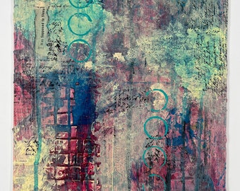 11 by 14 inch Original Mixed Media Thin Canvas Panel &quot;The Sleepless Dream&quot;