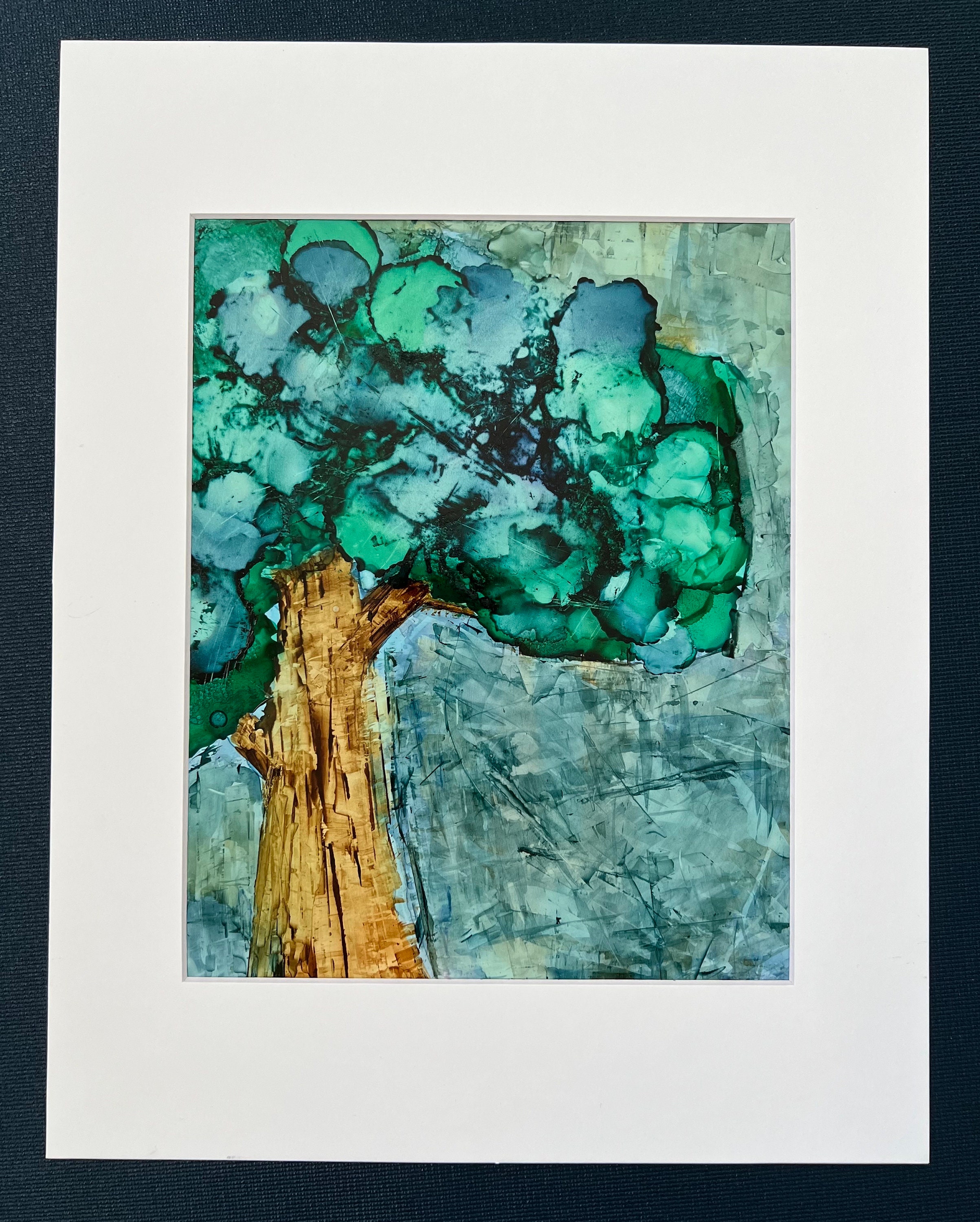 8 by 10 inch Original Alcohol Ink painting “The Wishing Tree”