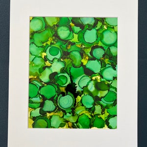 8 by 10 inch Original Alcohol Ink, &quot;Green Tea”