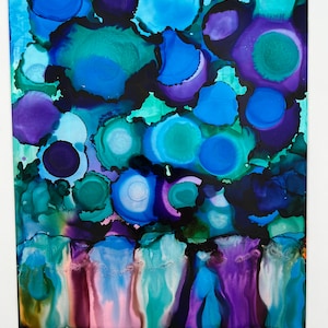 8 by 10 inch Original Alcohol Ink, “The Dripping”