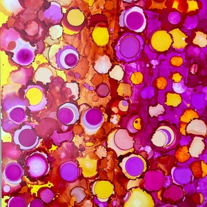 20 by 30 inch Original Alcohol Ink “Basket of the Sun”