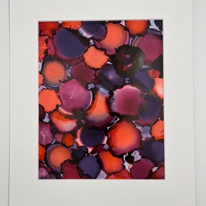 8 by 10 inch Original Alcohol Ink, &quot;Coral Crystals”