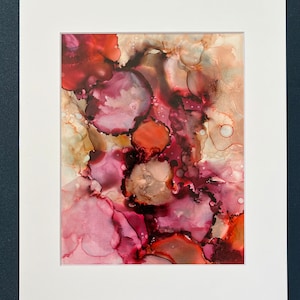 8 by 10 inch Original Alcohol Ink, &quot;A Coral Cosmo”