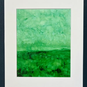 8 by 10 inch Original Alcohol Ink, “mojito mountains”