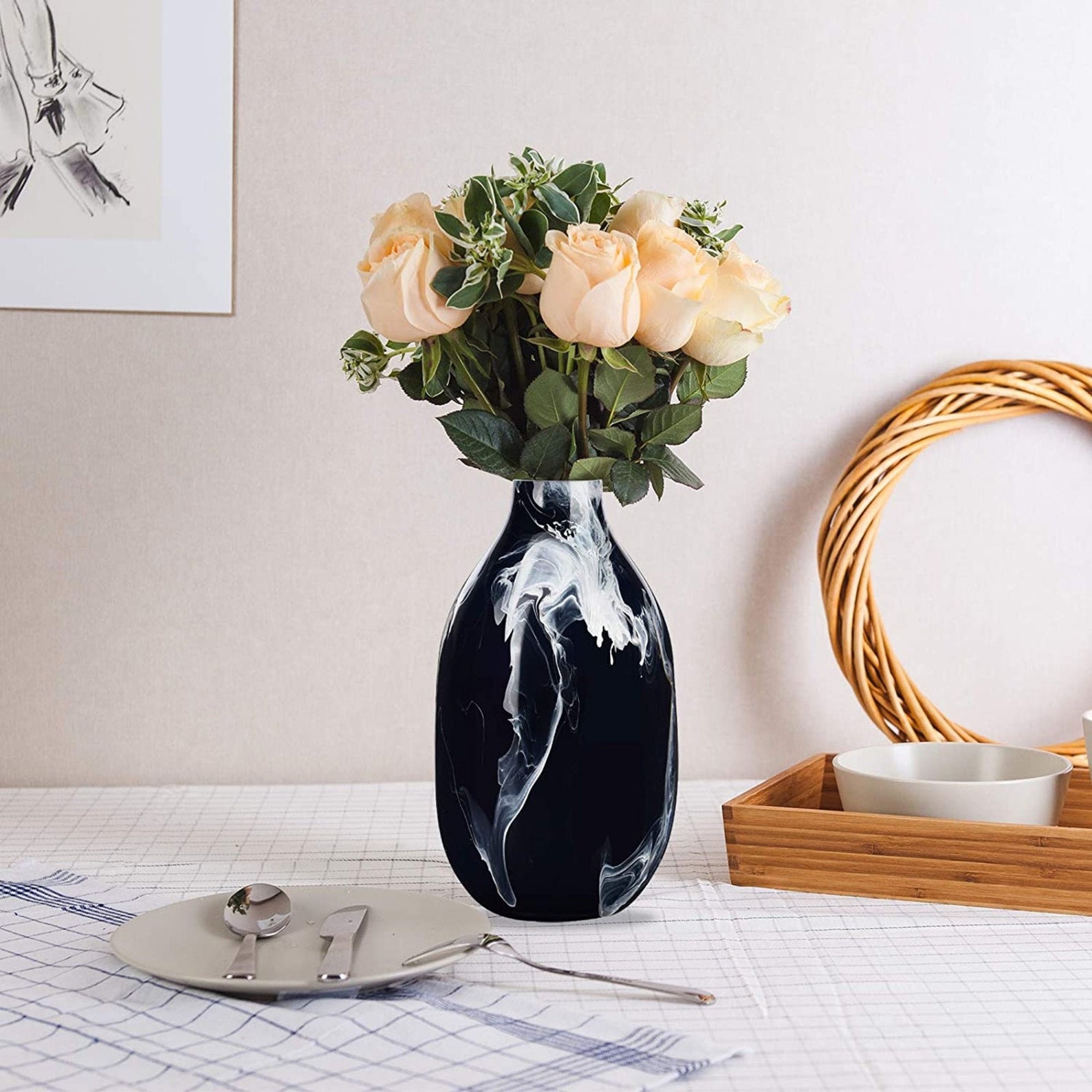 Handmade boho decor vase round table vase home decor Etsy