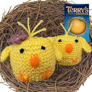 Chick Schoko Orange Cover Muster GESTRICKT
