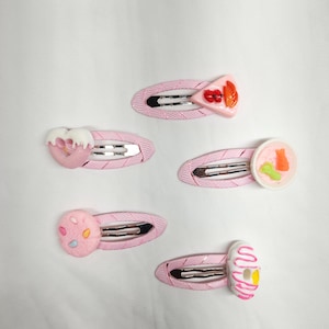 A set of Five Single Piece  Food Theme Children toddler Cute LIttle Girl Child Hair Clip Hair Decoration