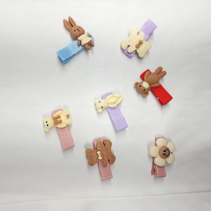 A set of Seven Single Piece  fairy tail Theme Children toddler Cute LIttle Girl Child Hair Clip Hair Decoration