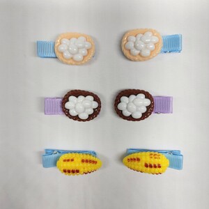 A set of Three Pairs Food Theme Children toddler Cute LIttle Girl Child Hair Clip Hair Decoration