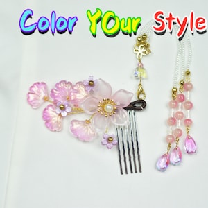 Purple-Pink Flower Handmade Hair Comb Purple Small hair Comb Hair Jewelry Hair Accessories Hair Pin Clearance Sale