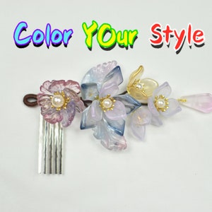 Rainbow Flower Hair Comb: Small Metal Hair Comb Hair Jewelry Hair Accessories Hair Pin Clearance Sale