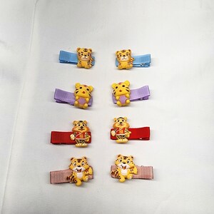 A set of Four Pairs Tiger Children toddler Cute LIttle Girl Child Hair Clip Hair Decoration