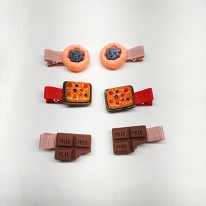 A set of Three Pairs Food Theme Children toddler Cute LIttle Girl Child Hair Clip Hair Decoration
