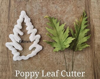 Poppy Leaf Fondant Cutter