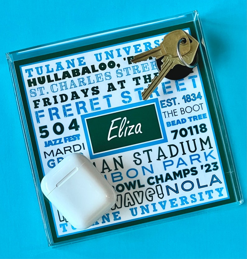 Collegiate Catchall Acrylic Tray - Monogrammed College Tray - Personalized Tray - Dorm Decor bild 2