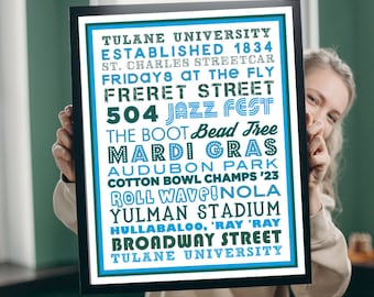 Tulane väggdekoration för studentrum - Ladda ner och skriv ut