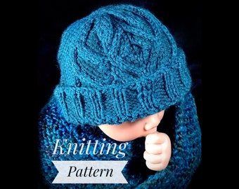 Knitting Pattern - The Power Within Cabled Beanie for Baby. Inspired by The Mandalorian