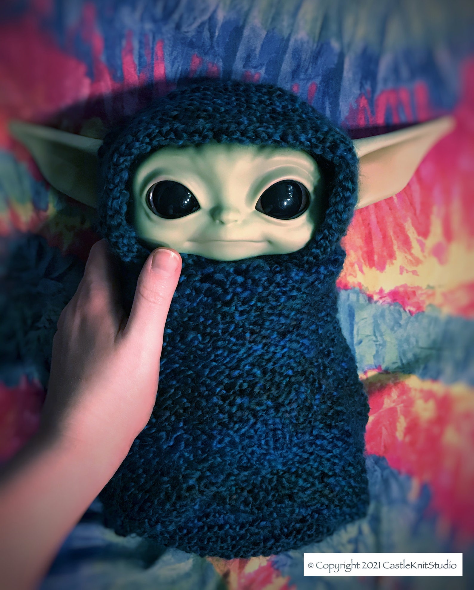 Baby Yoda Hooded Swaddle PDF Knitting Pattern Etsy