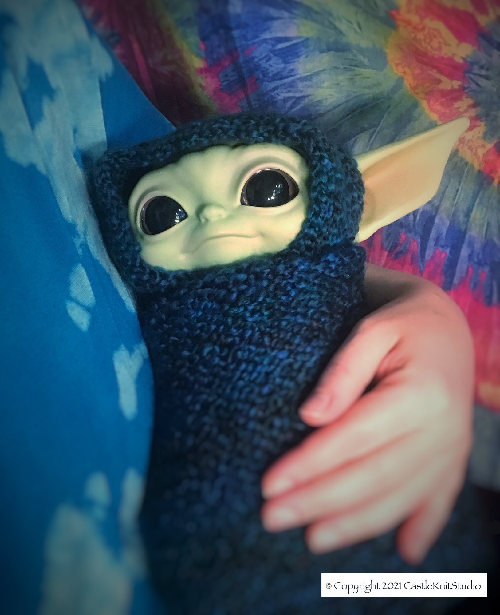 Art & Collectibles Fiber Arts Baby Yoda Hooded Swaddle PDF Knitting