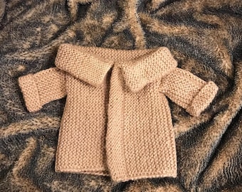 Hand knit Original Style Robe for Grogu / Baby Yoda - Super Soft Yarn - Fits 11 Inch Doll - Inspired by The Mandalorian