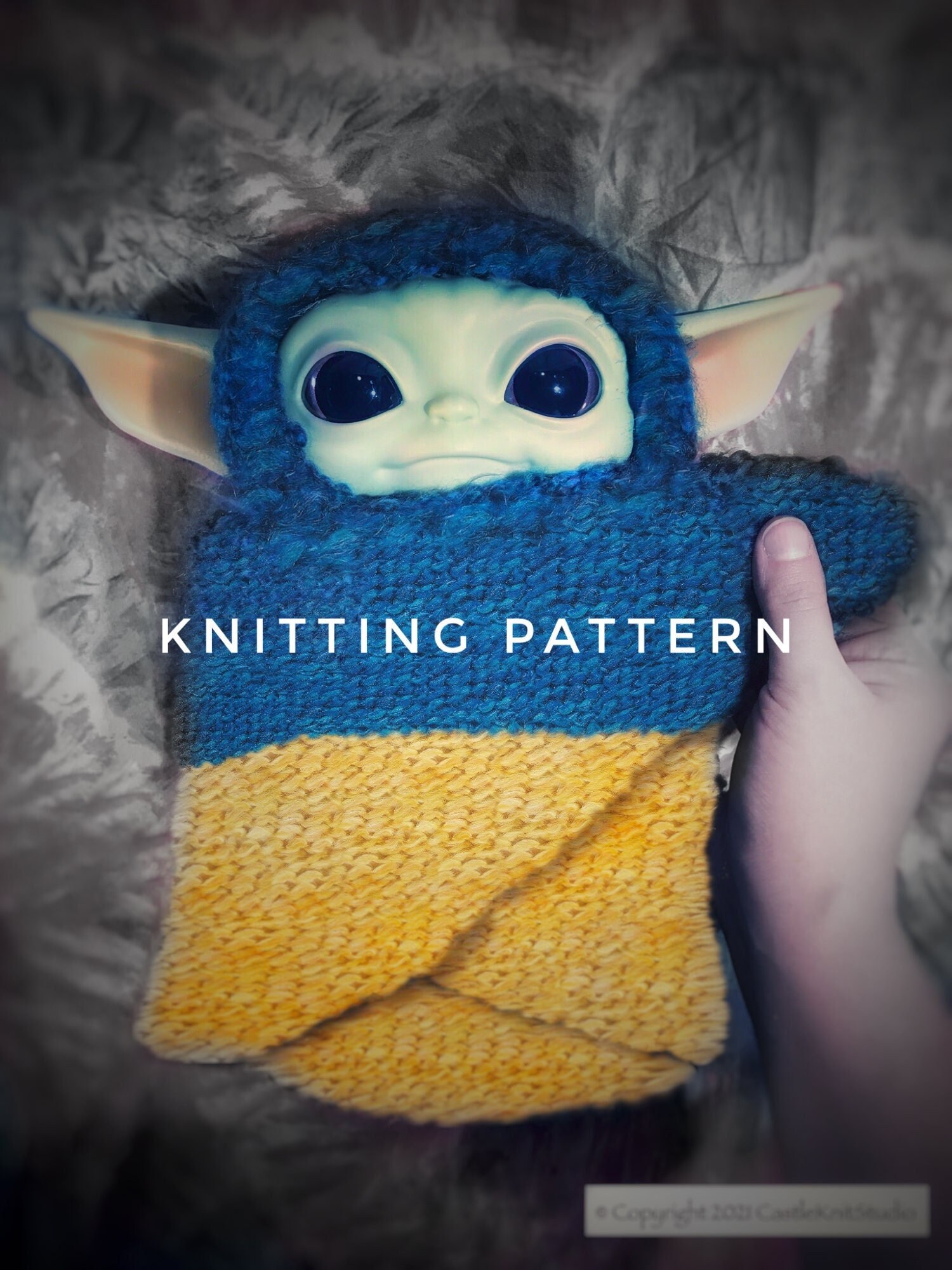 Art & Collectibles Fiber Arts Baby Yoda Hooded Swaddle PDF Knitting