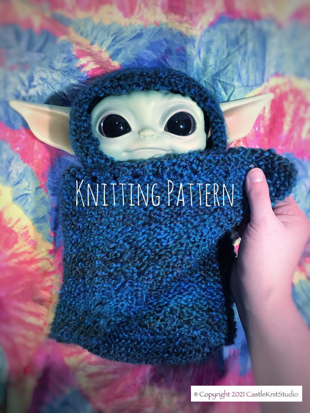 Knitting Pattern Baby Yoda Hooded Swaddle Fits the 11 Inch Etsy
