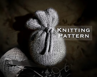 Knitting Pattern - Chainmail Bag with Drawstring - Functional or Plushie