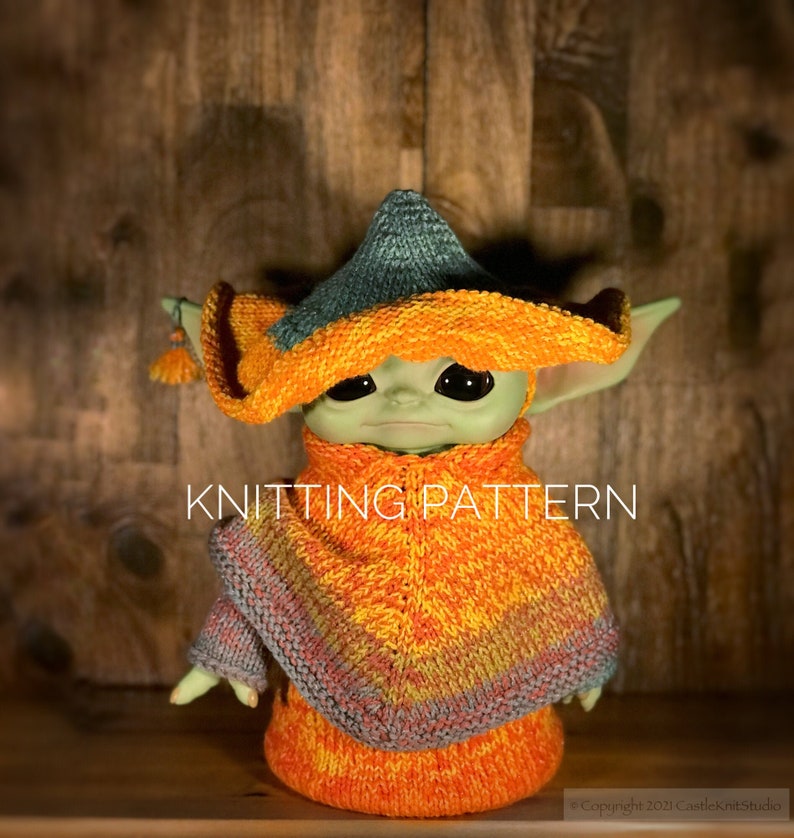Knitting Pattern Baby Yoda Poncho Fits the 11 Inch Baby Etsy Israel