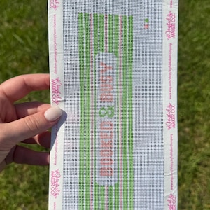 Booked & Busy Bookmark- Hand Painted Needlepoint Canvas
