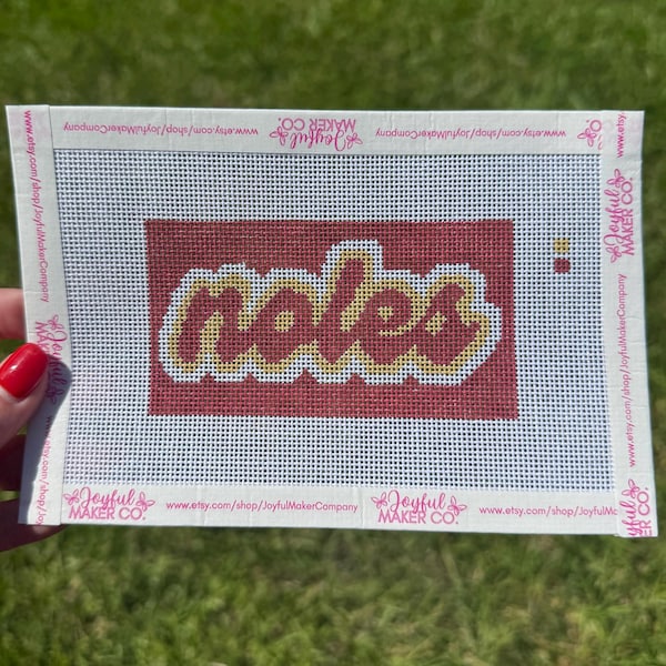Florida State Needlepoint Canvas Kit: Hand-Painted 4x6 Frame Insert