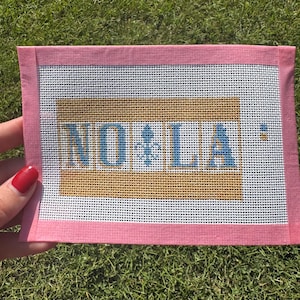 NOLA Street Tiles- New Orleans- Hand Painted Needlepoint Canvas- 4x6 Frame Insert Finishing Kit