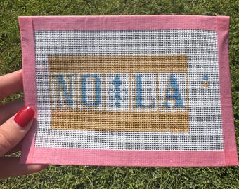 NOLA Street Tiles- New Orleans- Hand Painted Needlepoint Canvas- 4x6 Frame Insert Finishing Kit