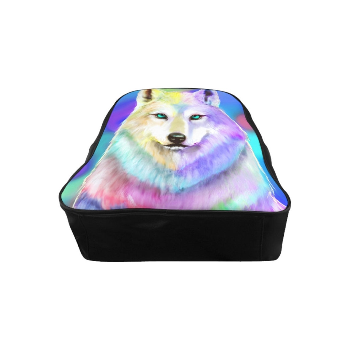 Girls rainbow wolf School Backpack bag kids animal dog wolves Etsy