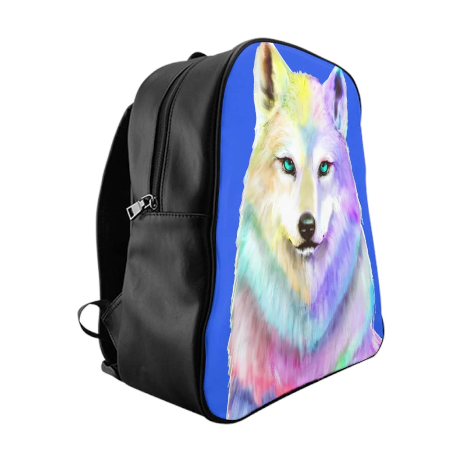 Rainbow Wolf School Backpack Bag Kids Animal Dog Wolves Small Etsy
