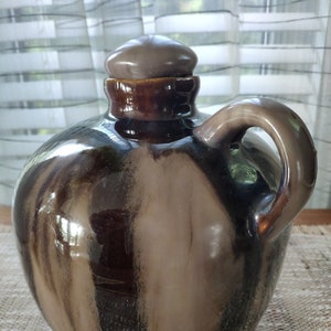 Studio Art Pottery Kanna Droppglasyr, Vintage Jean Paul Coiteux Kanadensisk Keramik 50-tal, Signerad 18 cm