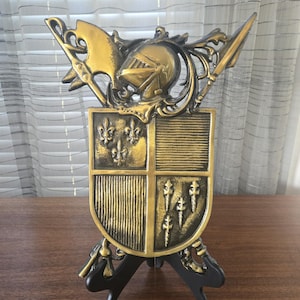 Medieval Coat Of Arms Vintage Knight Shield Sword Wall hanging 15.5"