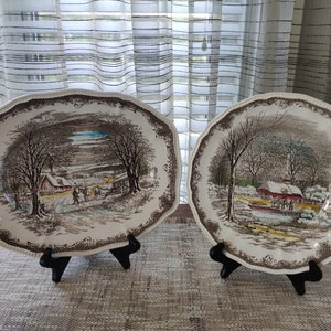 Kensington England Shakespeare&#39;s Sonnet Serving Plates Set of 2, Anne Hathaway&#39;s Cottage Vintage Platter and a Dinner Plate