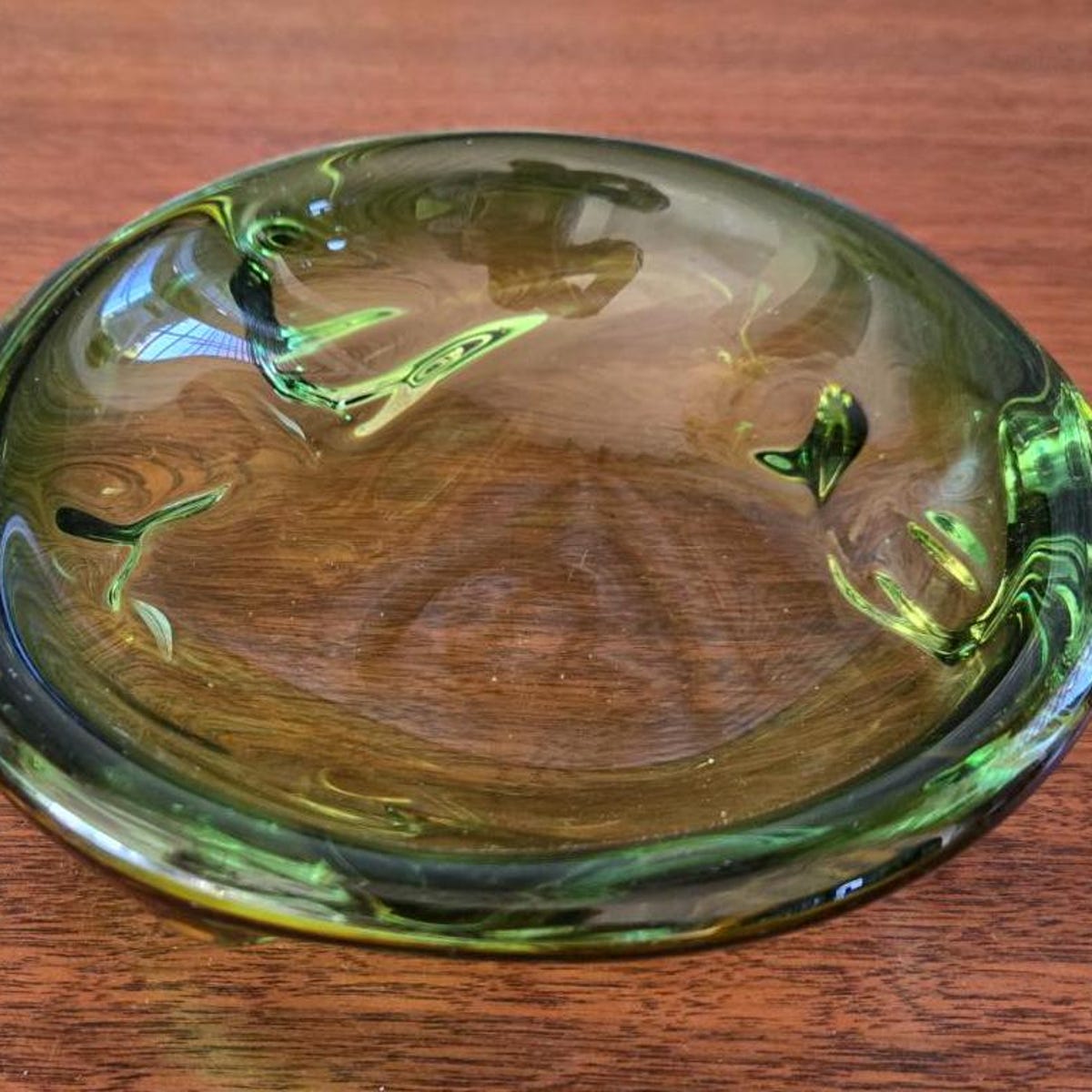 Murano Green Amber Sommerso Bowl Vintage Italian Hand Blown Art Glass Biomorphic Catchall Dish 6.25 - Etsy